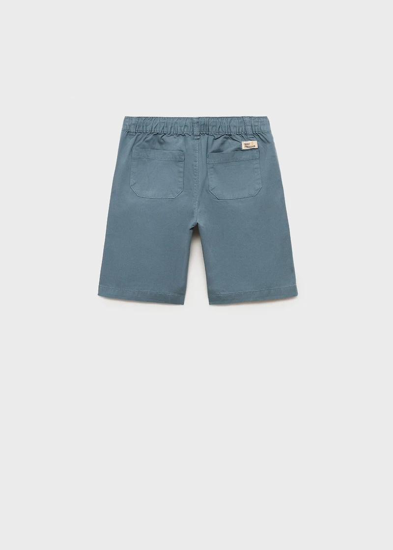 Elastic waist Bermuda shorts