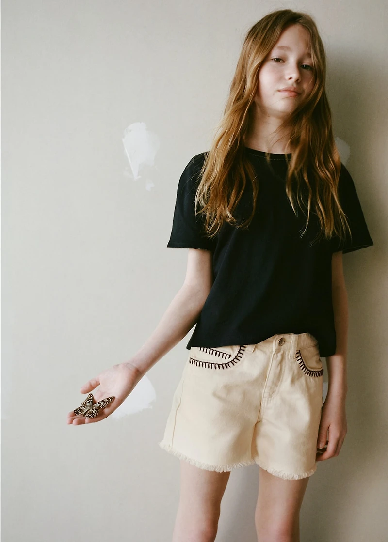 Shorts with embroidered detail