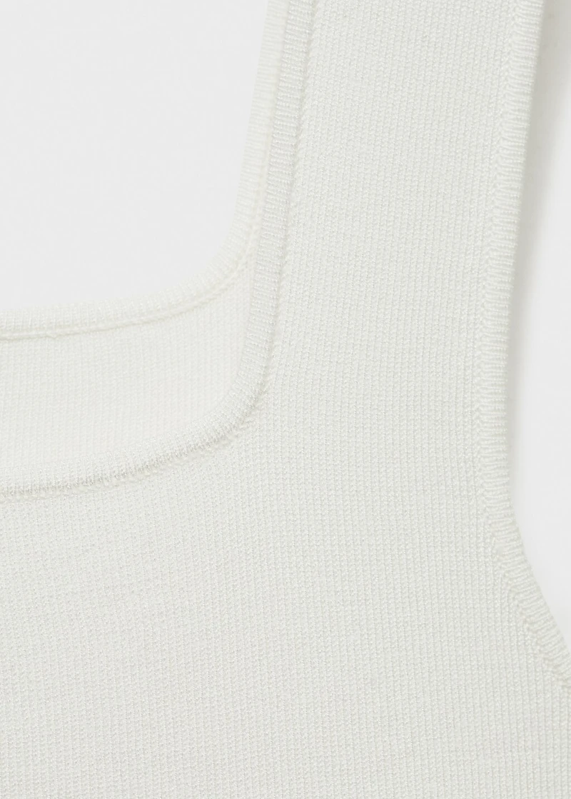 Fine-knit top with low neckline
