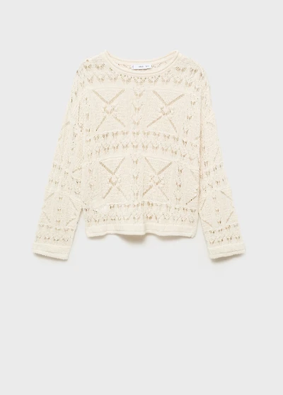 Oversized knitted sweater with lace accents