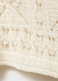 Oversized knitted sweater with lace accents