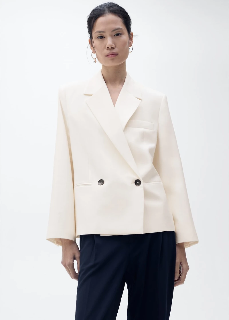 Contrasting double-breasted blazer