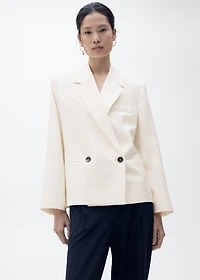 Contrasting double-breasted blazer