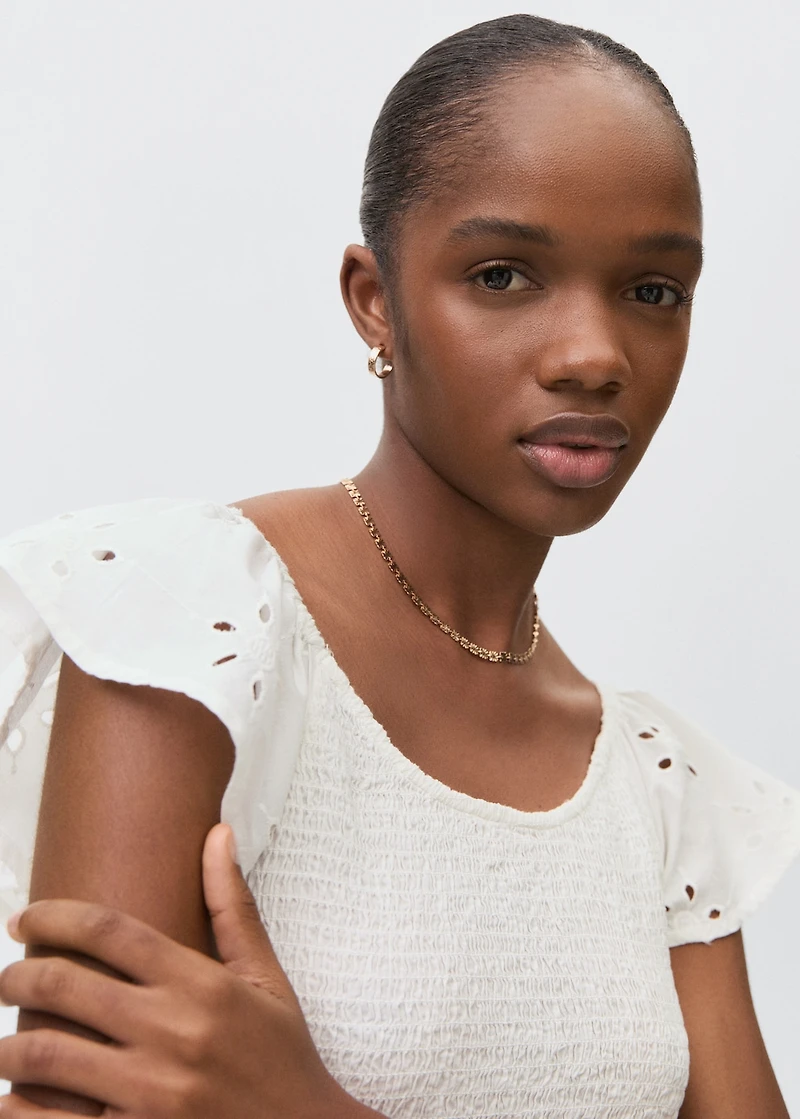 Ruffles embroidered top