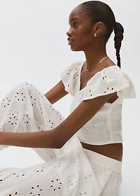 Ruffles embroidered top