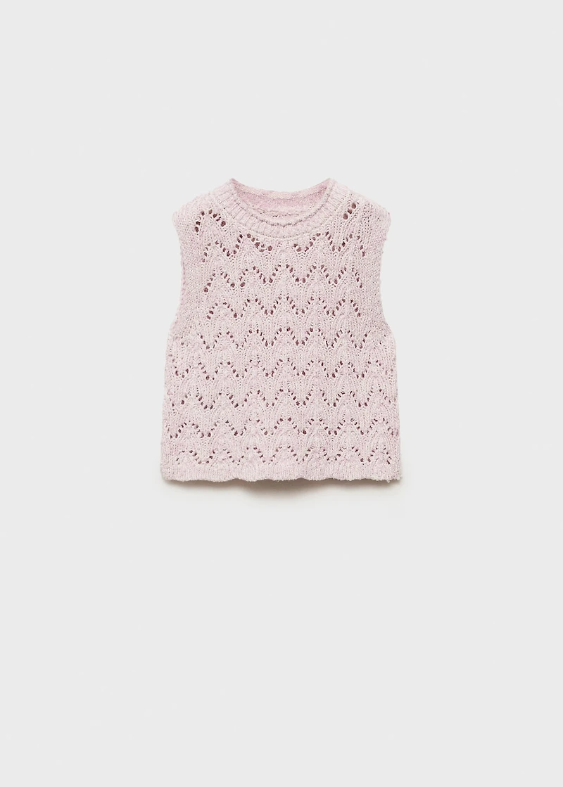Openwork knit top