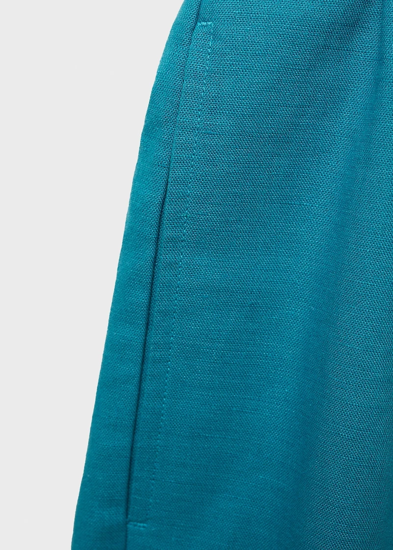 Linen-blend bermuda shorts with drawstring