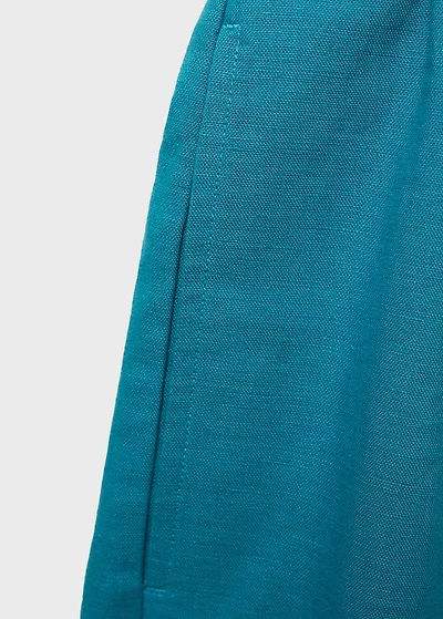 Linen-blend bermuda shorts with drawstring