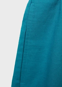 Linen-blend bermuda shorts with drawstring