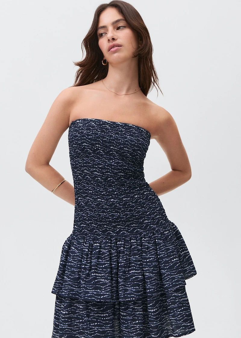 Ruffled printed dress