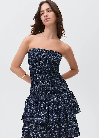 Ruffled printed dress