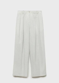 Straight-fit linen-blend suit pants