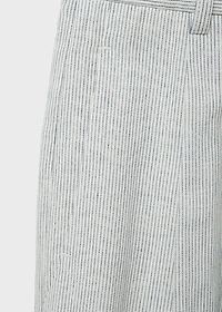 Straight-fit linen-blend suit pants