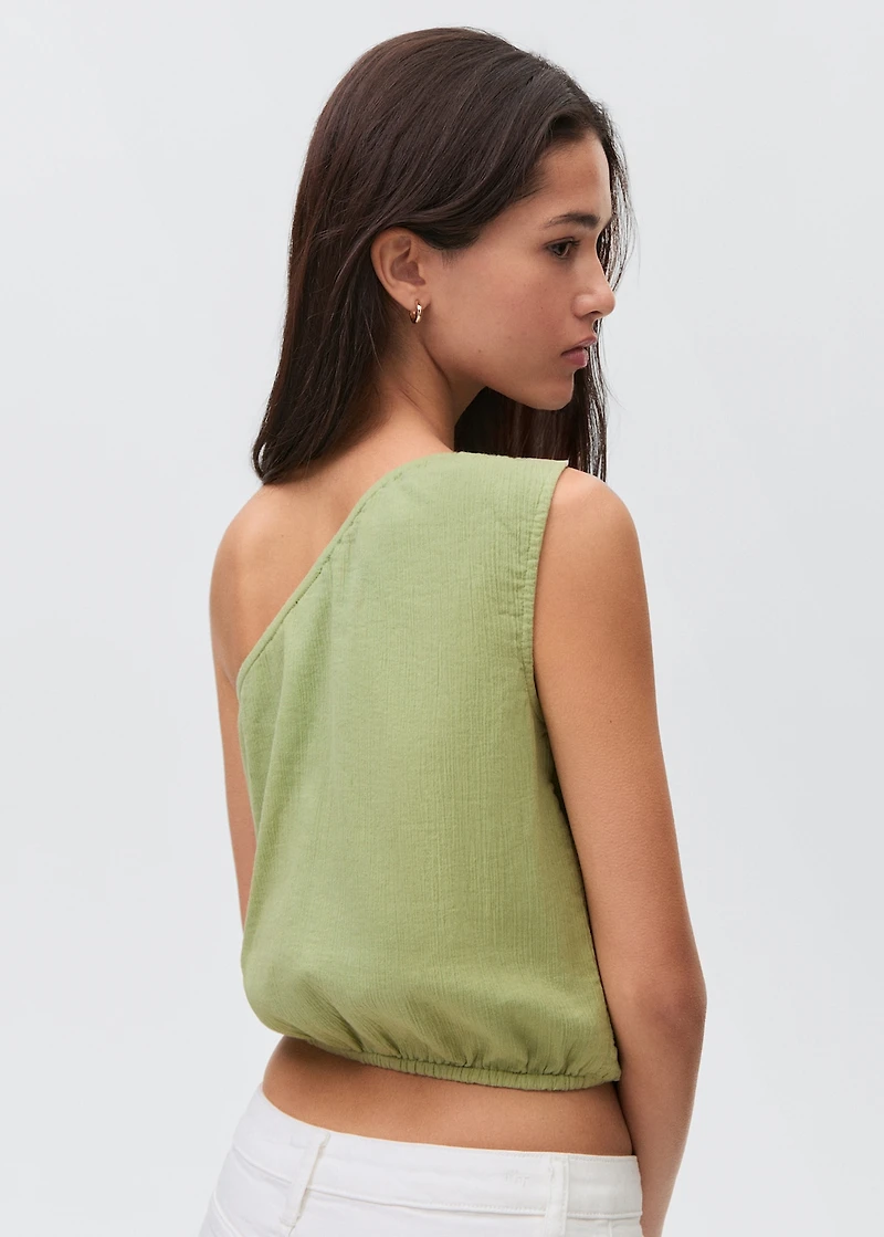 Asymmetrical embroidered top