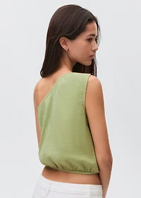 Asymmetrical embroidered top