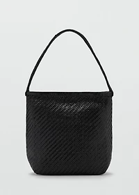 Medium braided leather shoulder bag