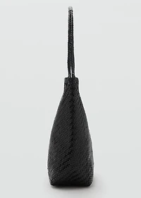 Medium braided leather shoulder bag