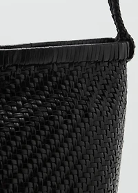 Medium braided leather shoulder bag