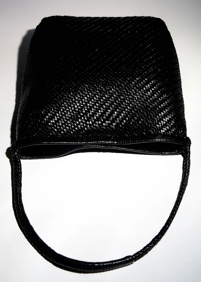 Medium braided leather shoulder bag