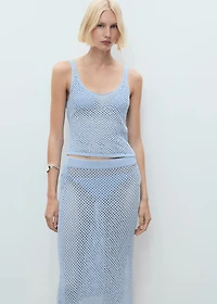 Knitted top with rhinestone detail