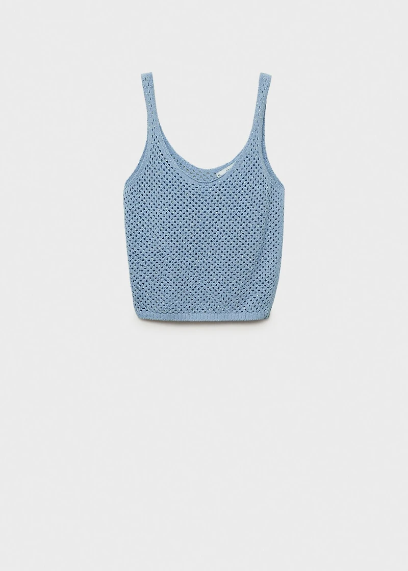 Knitted top with rhinestone detail