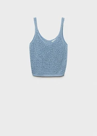 Knitted top with rhinestone detail