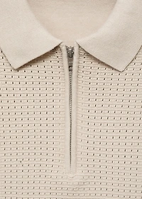 Cotton knitted polo shirt with lace accents