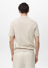 Cotton knitted polo shirt with lace accents