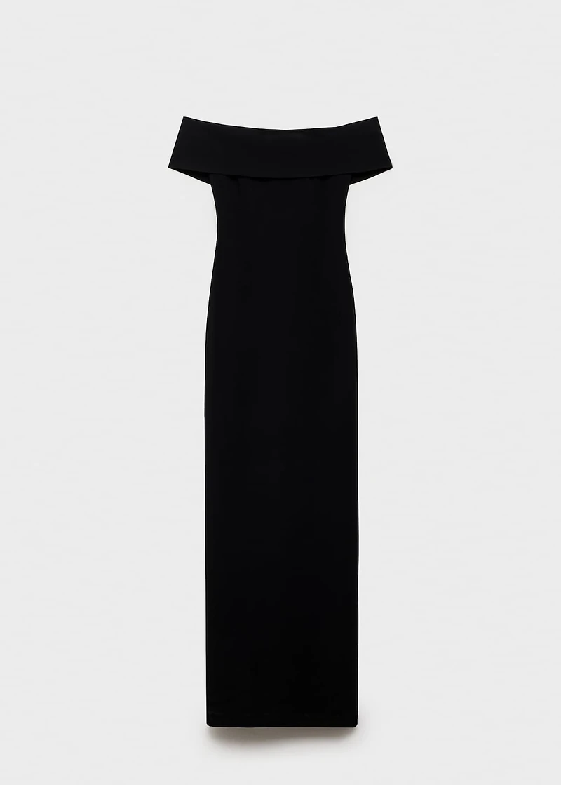 Off-the-shoulder dress with slit detail