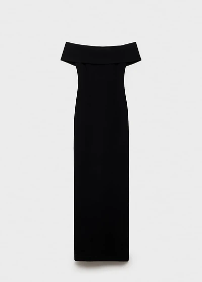 Off-the-shoulder dress with slit detail