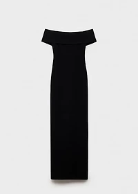 Off-the-shoulder dress with slit detail