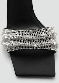 Heeled sandal with strass strap