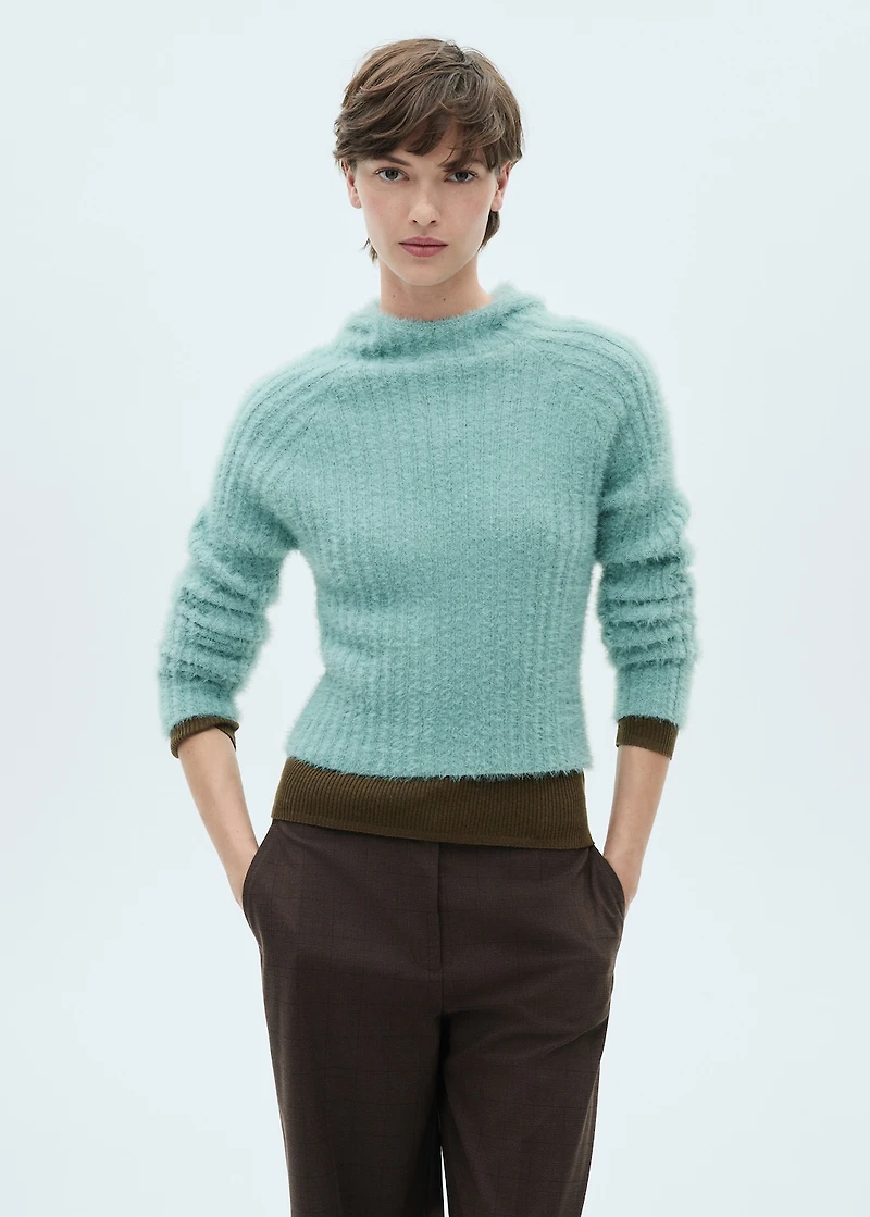 Faux-fur hooded sweater