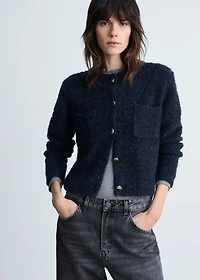 Bouclé jacket with jewel buttons