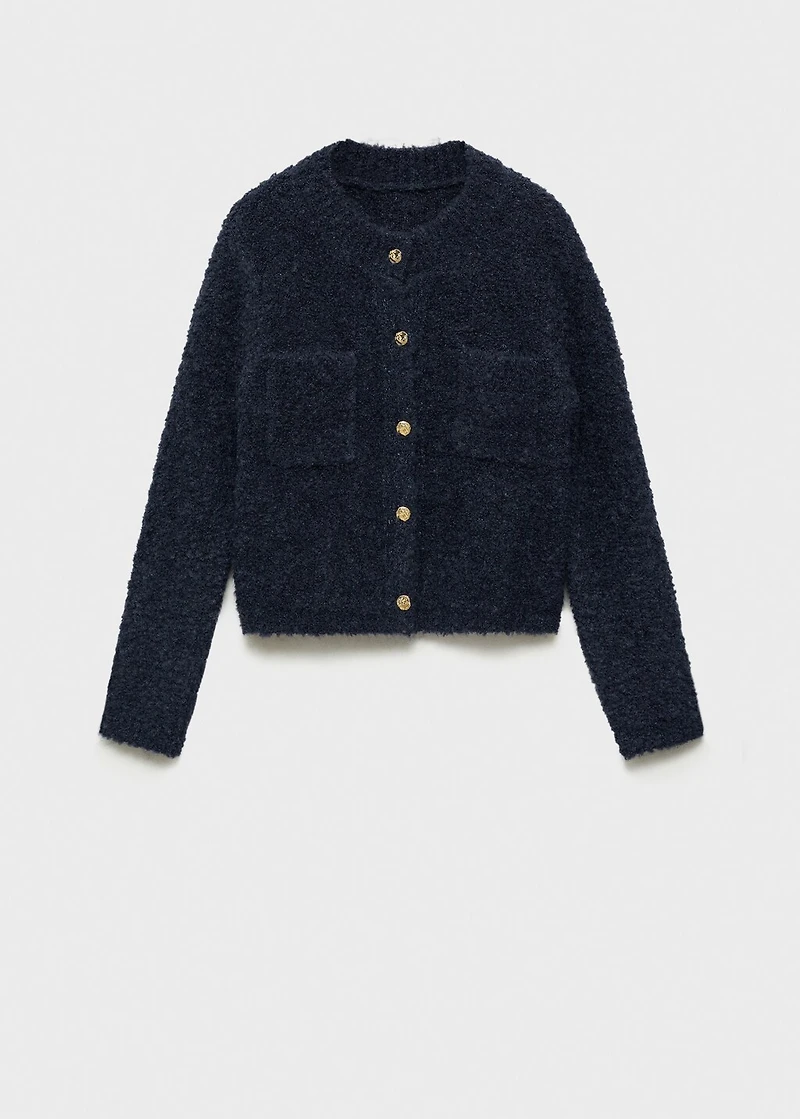 Bouclé jacket with jewel buttons