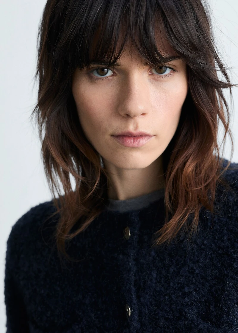 Bouclé jacket with jewel buttons