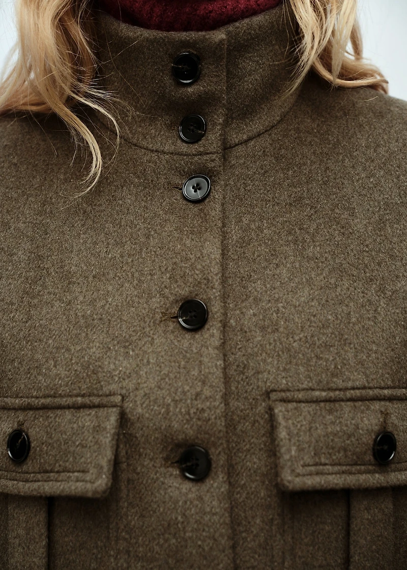 Wool-blend jacket with pockets