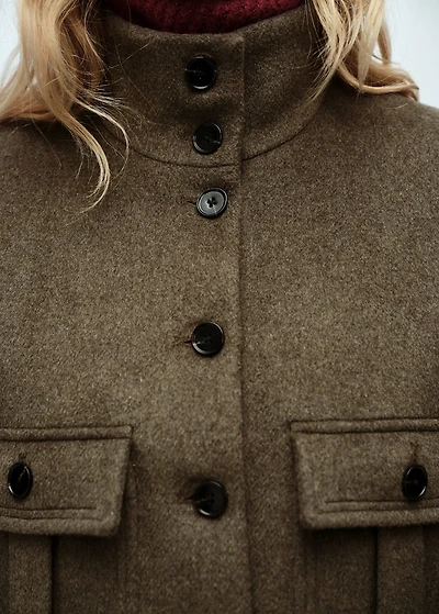 Wool-blend jacket with pockets