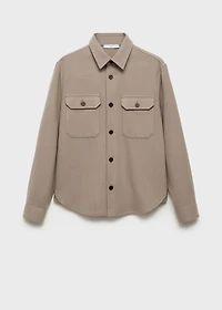 Wool-blend flannel overshirt