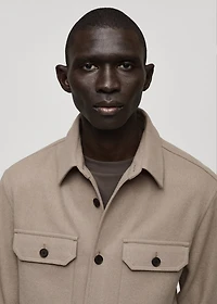 Wool-blend flannel overshirt