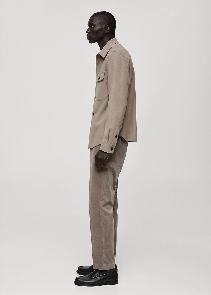 Wool-blend flannel overshirt