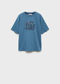 Printed cotton-blend T-shirt