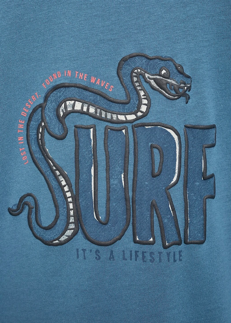 Printed cotton-blend T-shirt