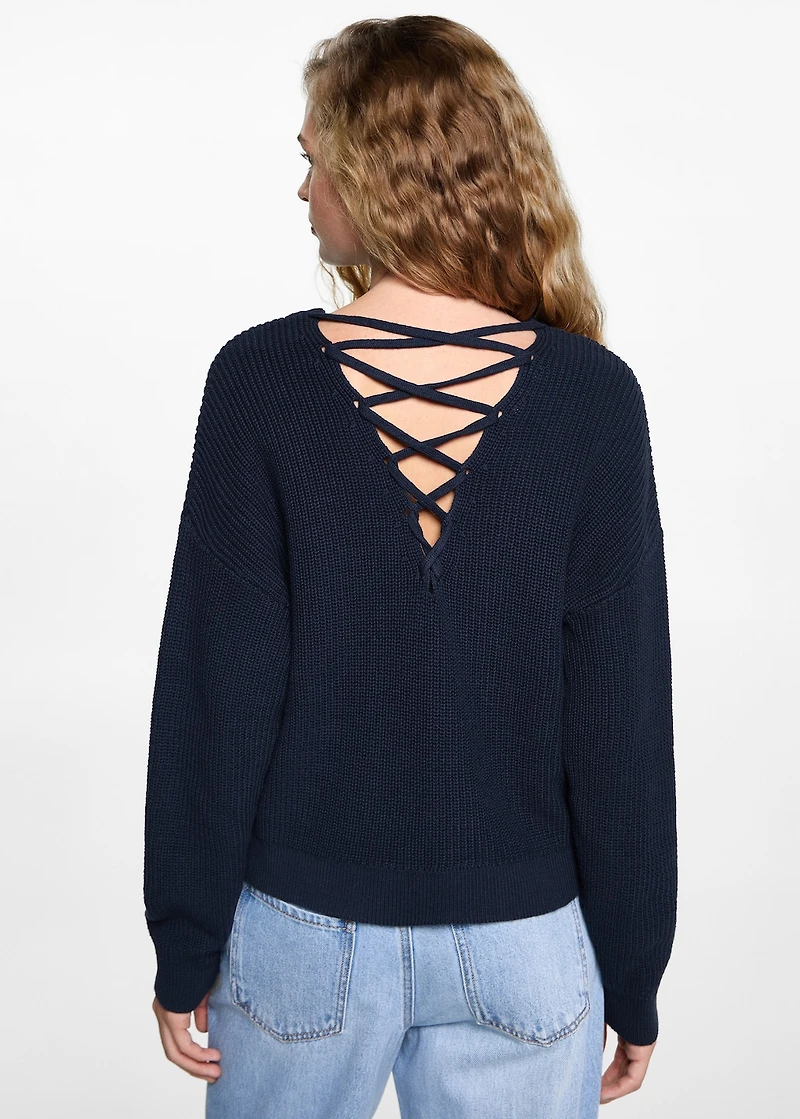 Cut-out knitted sweater