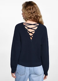 Cut-out knitted sweater