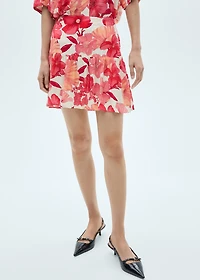 Floral ruffled skirt