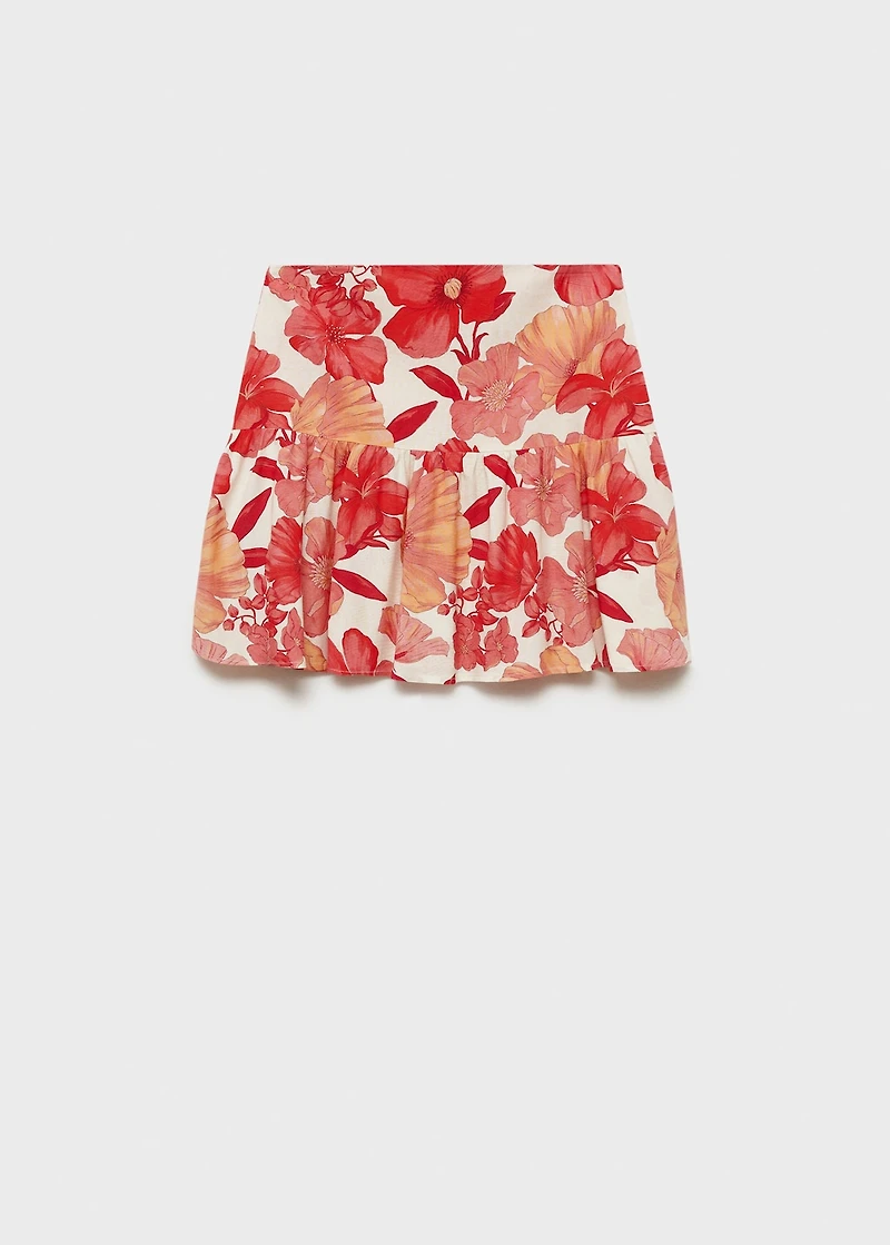 Floral ruffled skirt