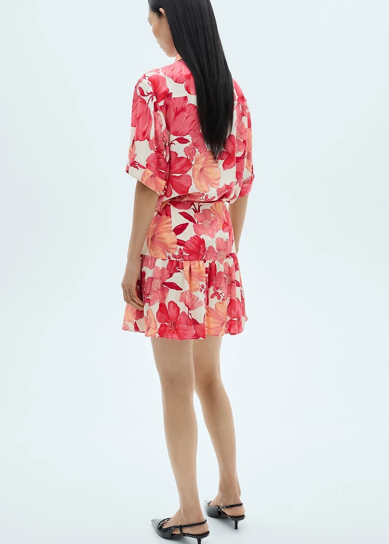 Floral ruffled skirt