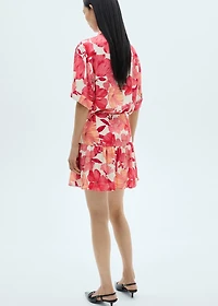 Floral ruffled skirt