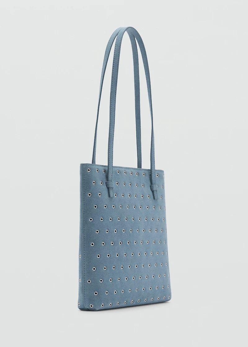 Die-cut leather shoulder bag